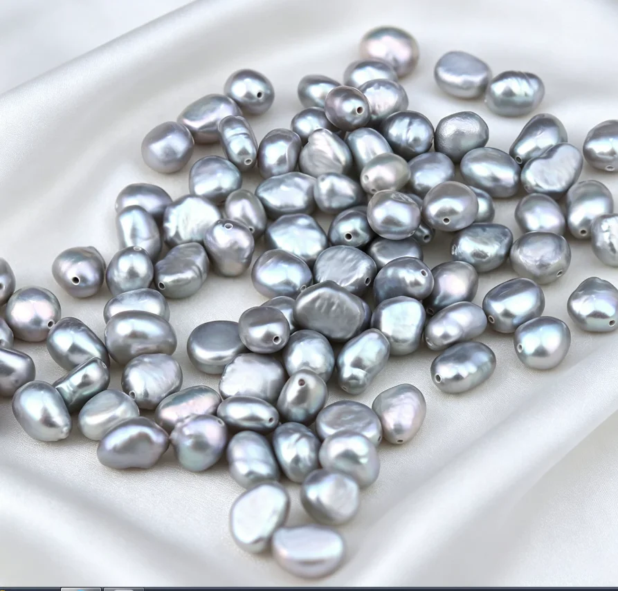 12-13mm gray baroque pearl full drilled & 20 pcs pearls