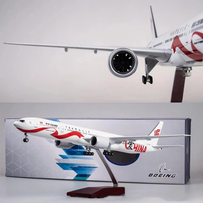 47CM 1/157 Airplane 777 B777 Dreamliner Aircraft Air China Airlines Model W Light & Wheel Diecast Plastic Resin Plane