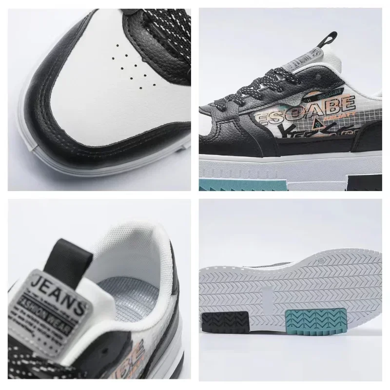 Sneakers All-match alla moda primaverili scarpe da Skateboard leggere e traspiranti Casual abbinate al colore delle scarpe con plateau stringate per scatola da uomo