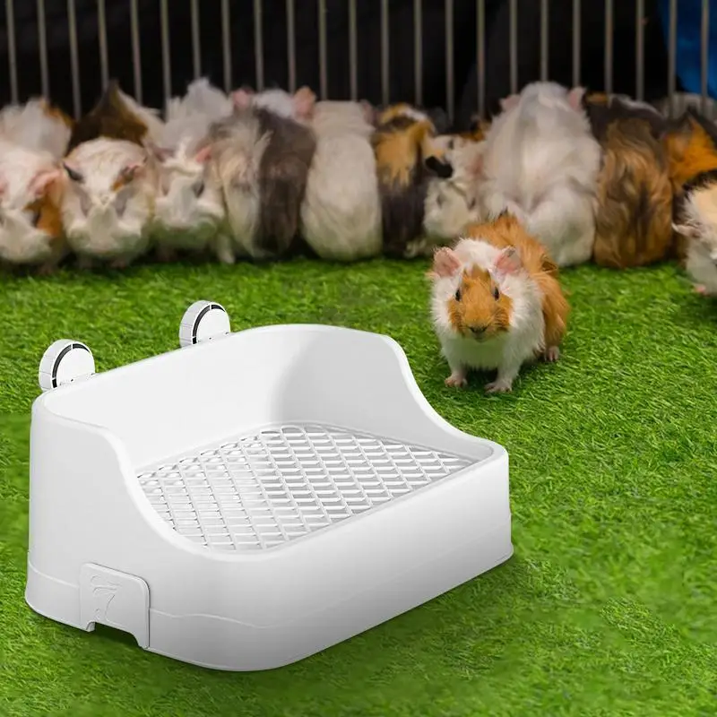 Rabbit Litter Box Small Pet Toilet Tray Large Capacity Cage Litter Box Square Pet Toilet With Buckle For Guinea Pigs Chinchillas