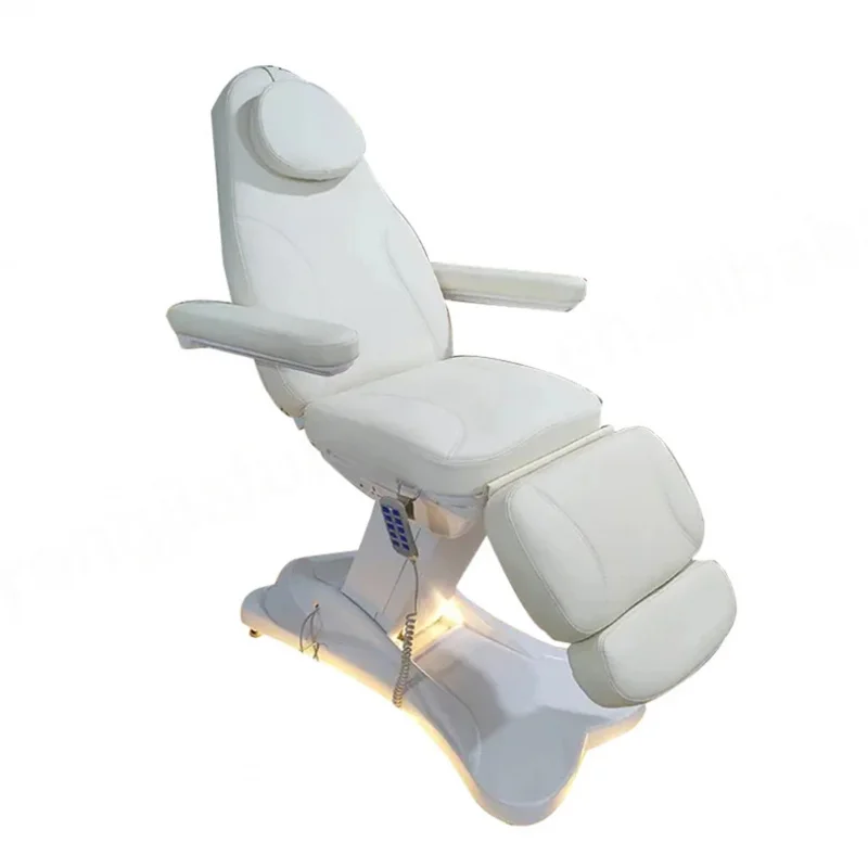 Modern White Hospital 3 Motor Massage Table Adjustable Lash Spa Bed with Lighting Headrest Hotel & Gym Use