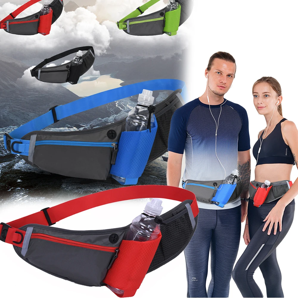 

Tactical Waterproof Fitness Water Bottle Waist Pack Outdoor Running Sport Mobile Phone Bag Portable Lightweight Reflective Pouch