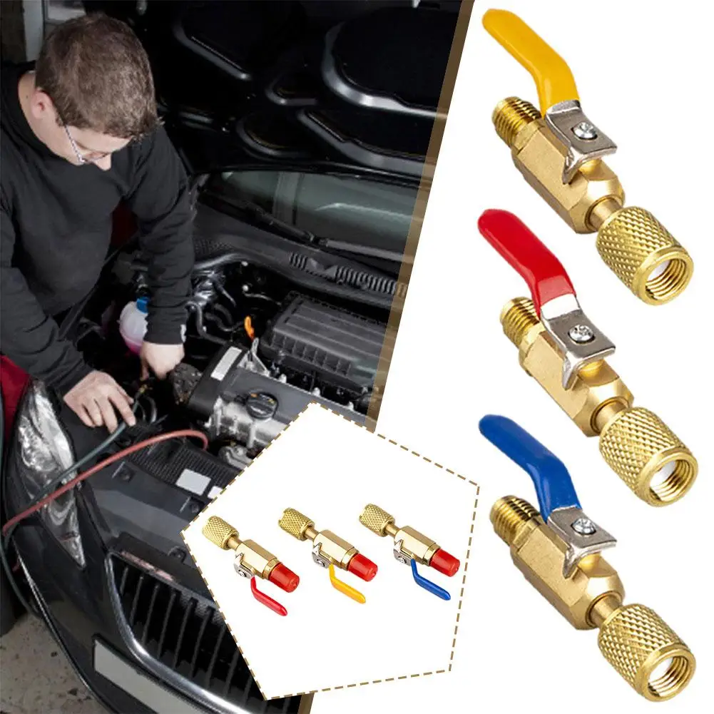 3 шт./комплект, прямые шаровые клапаны для шлангов кондиционера, 1/4 дюйма