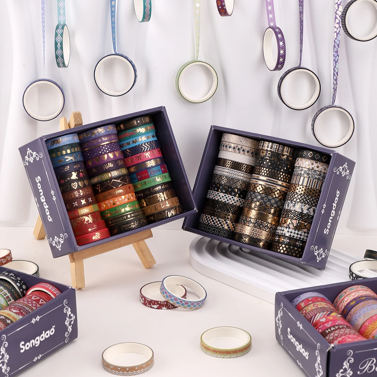 

36rolls/box washi tape with Gold Foil Scrapbooking,Journalin And Decor,Masking tape Scrapbooking Supplies Stationary Washi Tapes