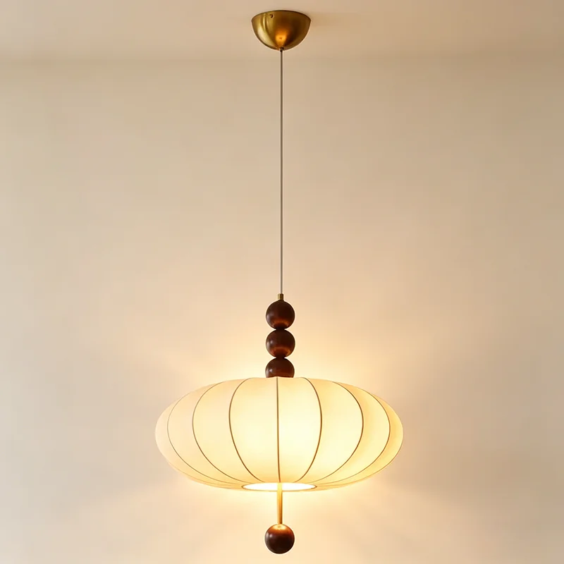 

Vintage Japanese Fabric Chandelier Retro Soft Glow Pendant Light for Restaurant Shop Living Room Aesthetic Home Decor
