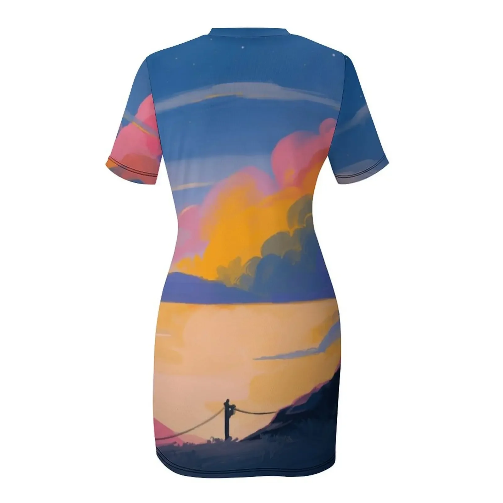 End of the Day Short-Sleeved Dress evening dress Long dress woman long women
