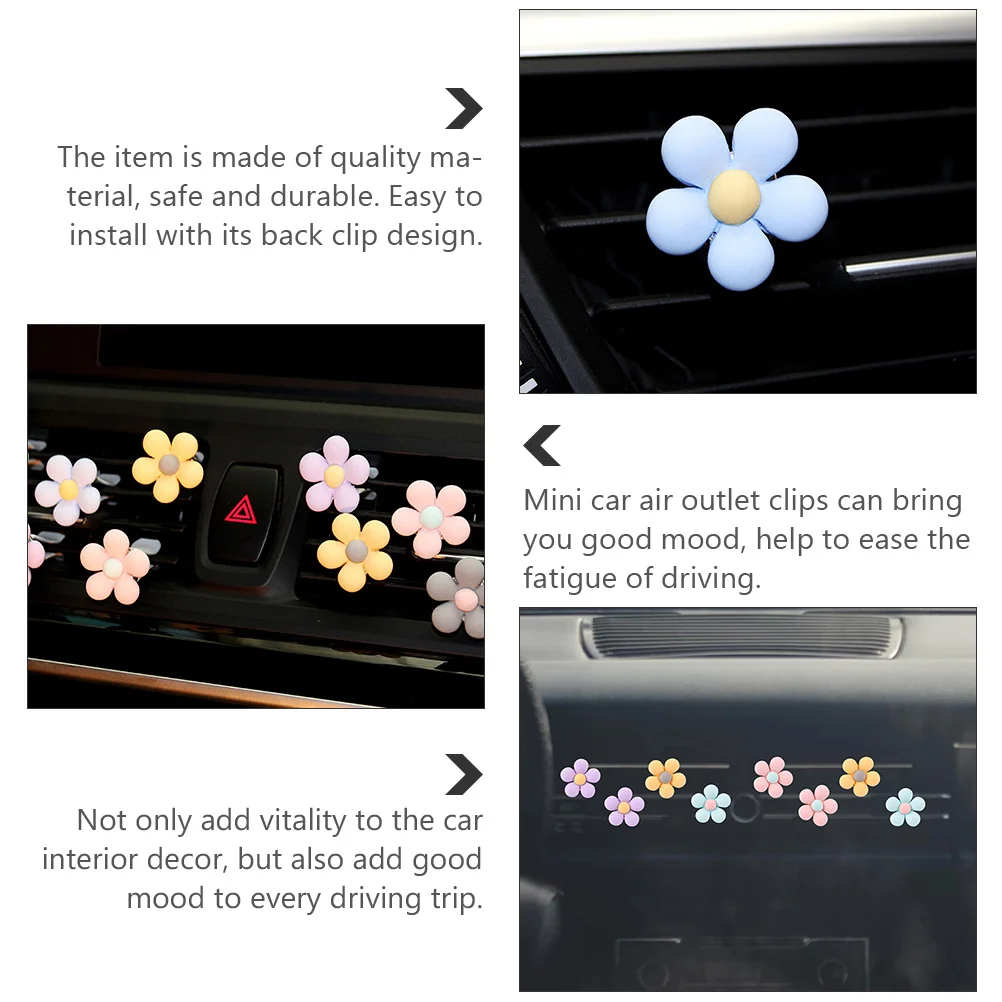 

5pcs Car Air Vent Clips Flower Air Freshener Car Interior Decoration Easy Install Reusable Durable Gift For Women Family