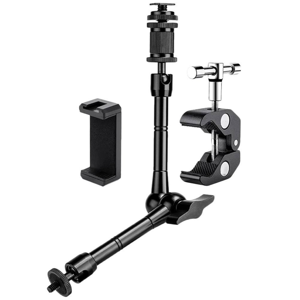 

11-inch Hand Arm Combination Monitor Gimbal Bracket Phone Holder for Desk Stand Adjustable Stainless Steel