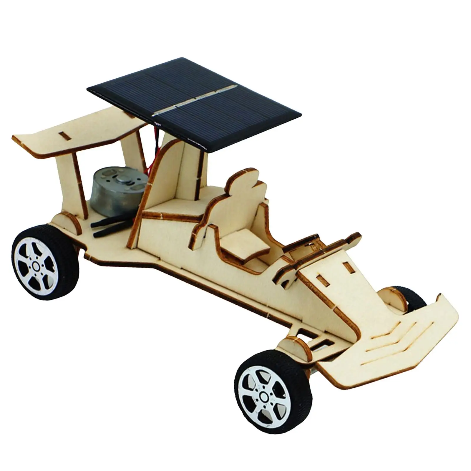 Kit de ciencia de madera DIY, coche Solar, juguete intelectual educativo para niños