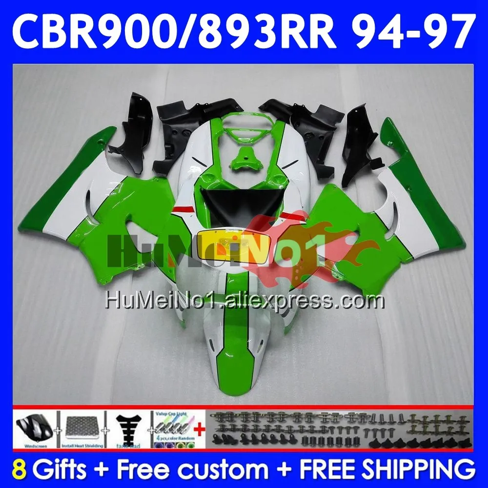 Body For HONDA CBR 893RR CBR 893 CBR900 CBR893 RR 55No.13 CBR900RR CBR893RR 94 95 96 97 1994 Green white 1995 1996 1997 Fairing