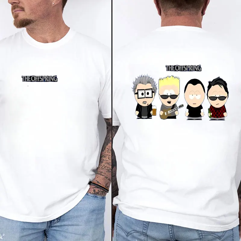 Camiseta The Offspring Camiseta masculina Punk Rock Band Vintage Camisa popular Tamanho XS-3XL Camiseta estampada Novo padrão de algodão legal GymTop