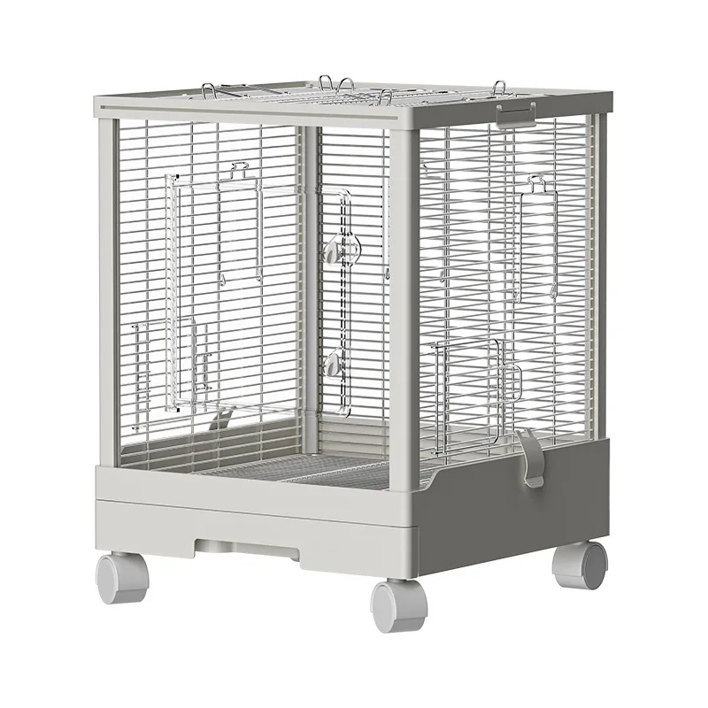 

Horizontal silk stainless steel bird cage, tiger skin peony cockatoo cage