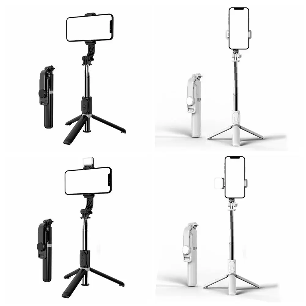Bastone selfie per telefono con luce di riempimento bianca Treppiede portatile Bastone selfie Bluetooth Bastone selfie telescopico leggero allungabile