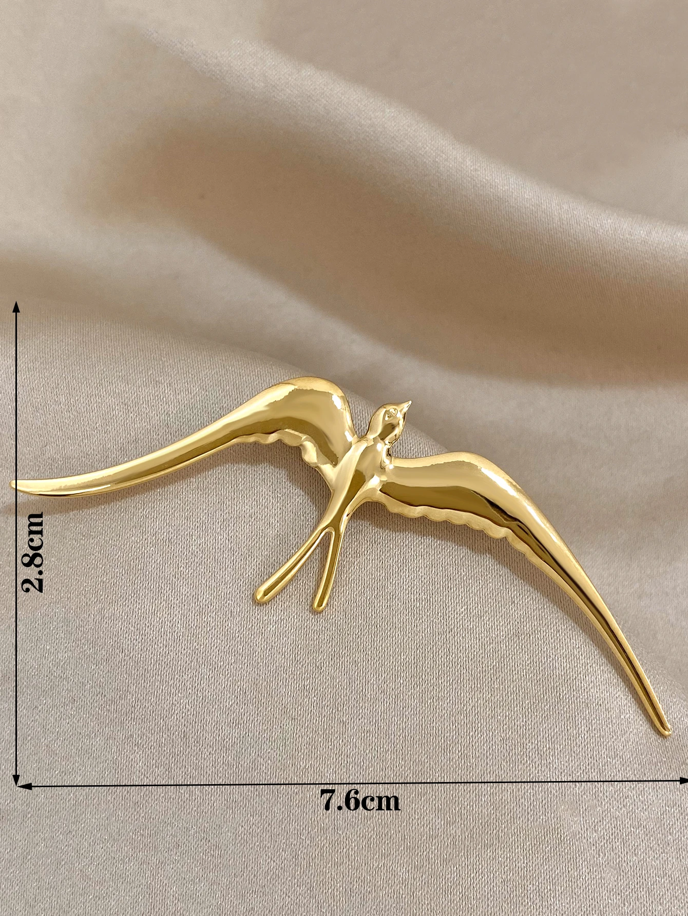 New Trendy Women\'s Brooch Stainless Steel Glossy Metal Bird Swallow Brooch Suit Decoration Brooch Pin Accessories Gift