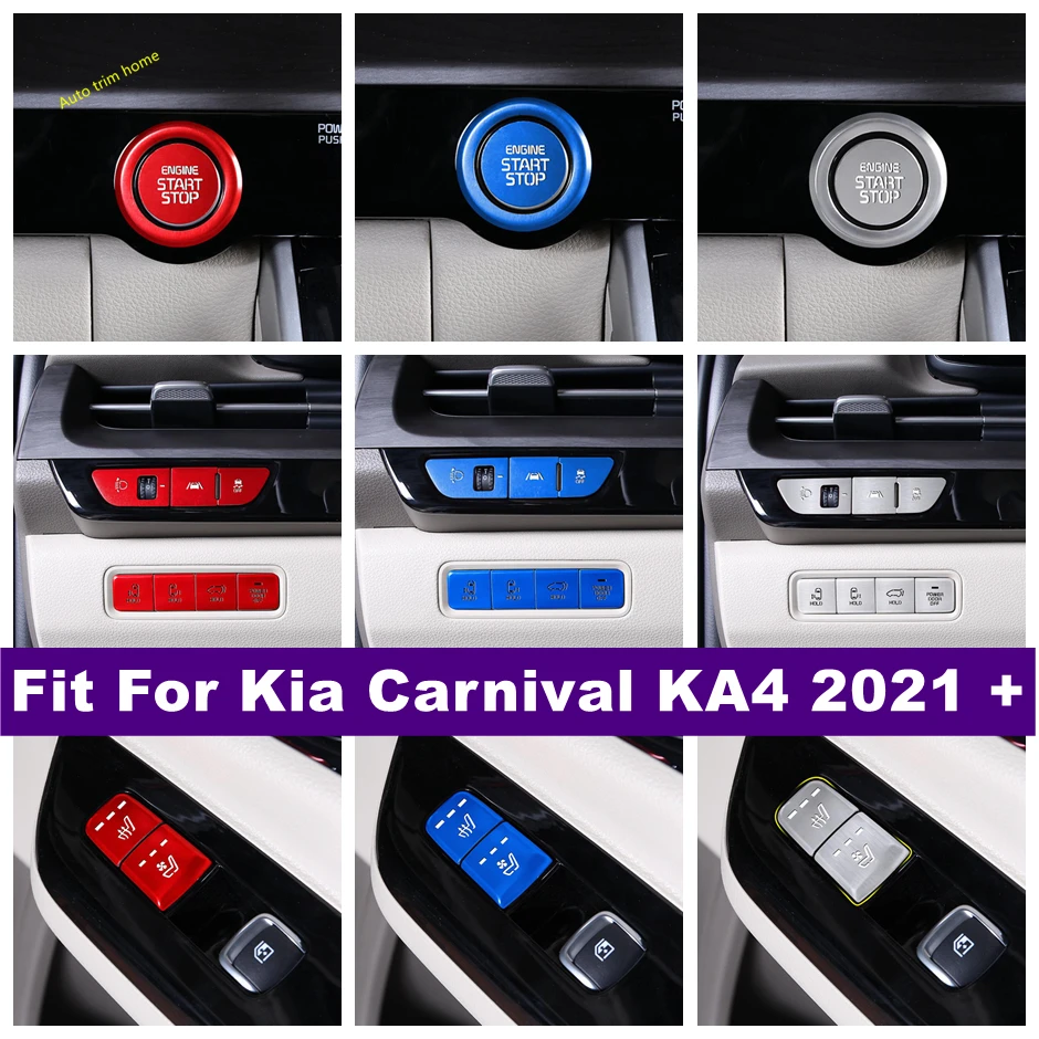 

Central Control Armrest Button / Engine Start Stop Keyless System / Gear Panel Cover Trim Fit For Kia Carnival KA4 2021 - 2024