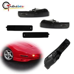 Gtinthebox Front Bumper Turn Signal Light & Rear Fender Side Marker Light Housing Shells For 1993-1997 Pontiac Firebird Trans Am