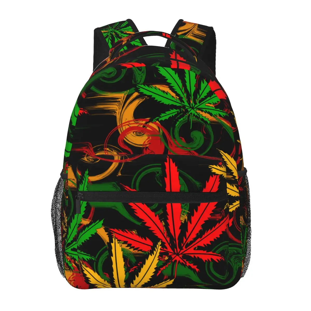 2024 Unisex Colored Marijuana Leaves Female Travel Daypack Laptop Backpack Book Schoolbags Feminina School Casual Women Bag