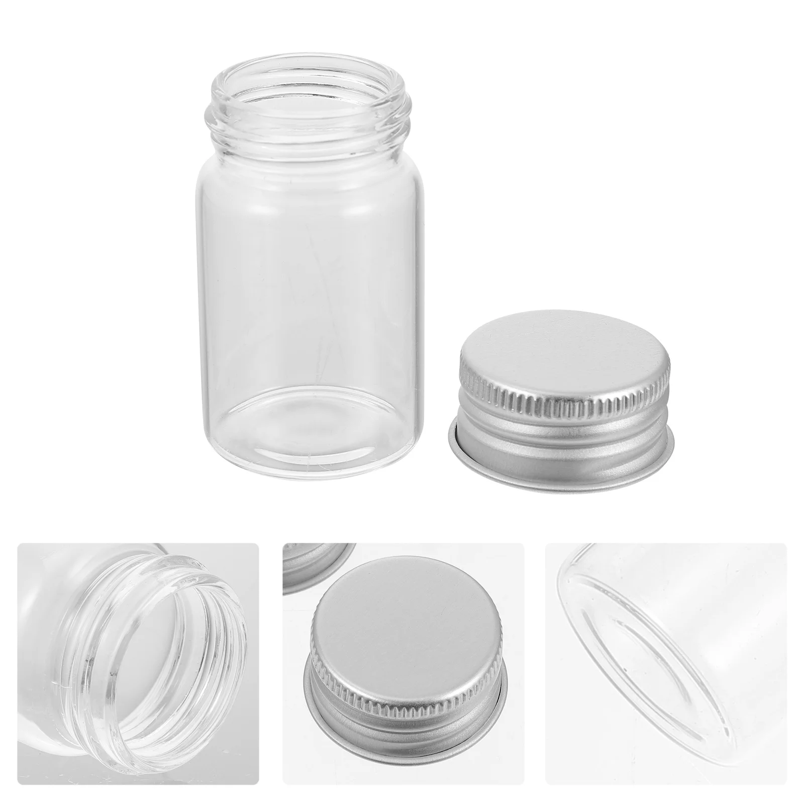 

50 Pcs Jars with Lids Sample Vials Bottle Clear Science Bottles Experiment Glass