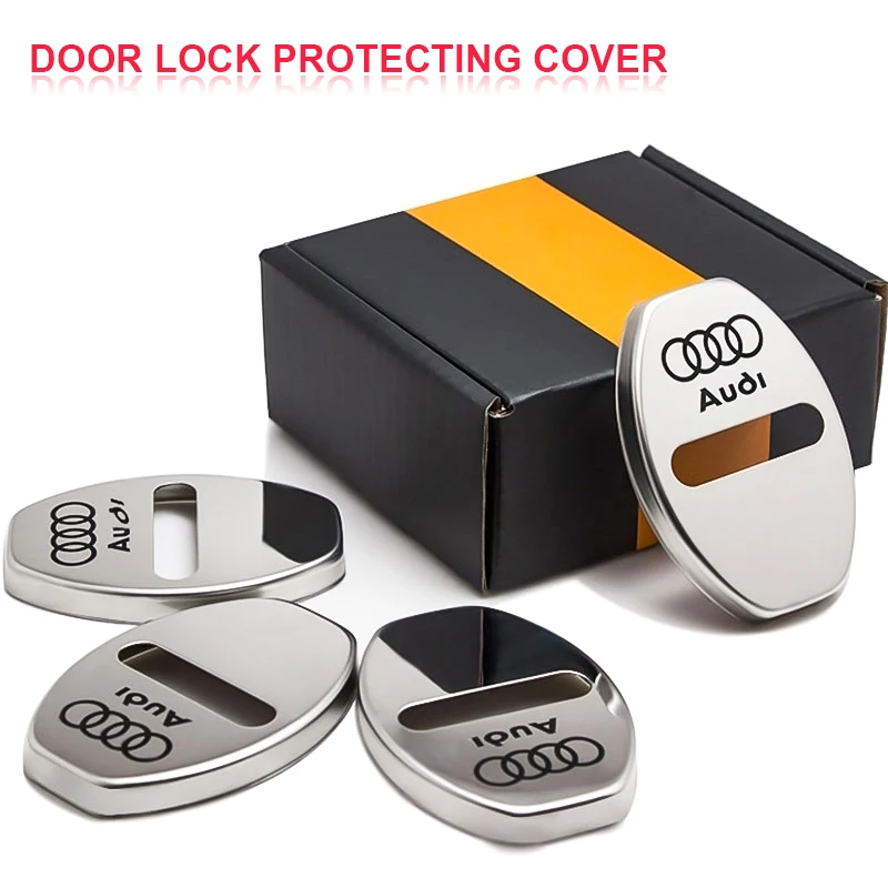 4pcs Car Stainless Steel Door Lock Cover Suitable For Audi A3 A4 A5 A6 A7 B5 B6 C5 C6 8p 8v 8l Q2 Q3 Q5 Q8 Tt Rs3 Rs4