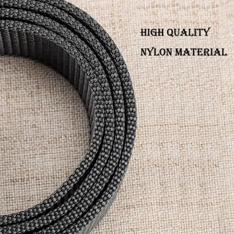 1pcs Buckle Canvas BeltsMens Durable Nylon Canvas Belt - Heavy-Duty Tactical Work Belt with Stylish Quick-Release Prong Buckle image 5