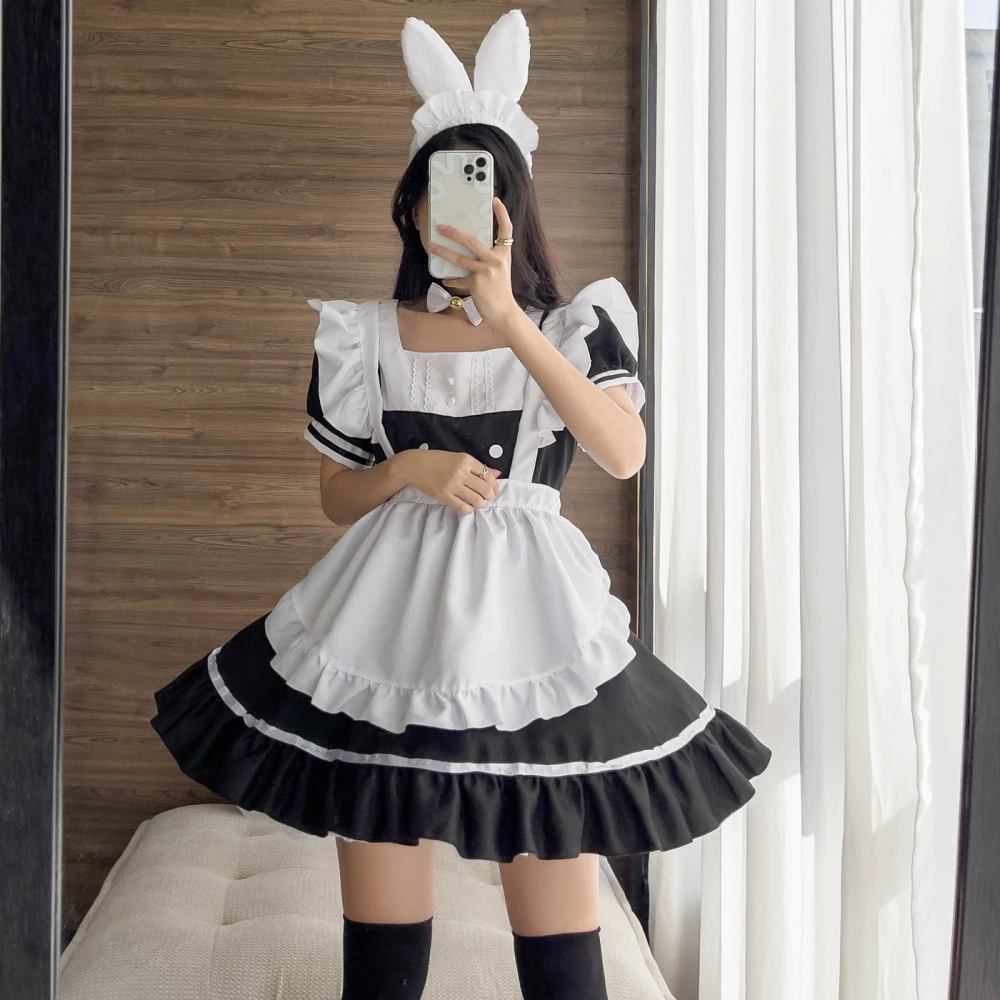 Strój kelnerki Cosplay Anime Damski Strój pokojówki Halloween Kostium na występy Second Renaissance Lolita Spódnica