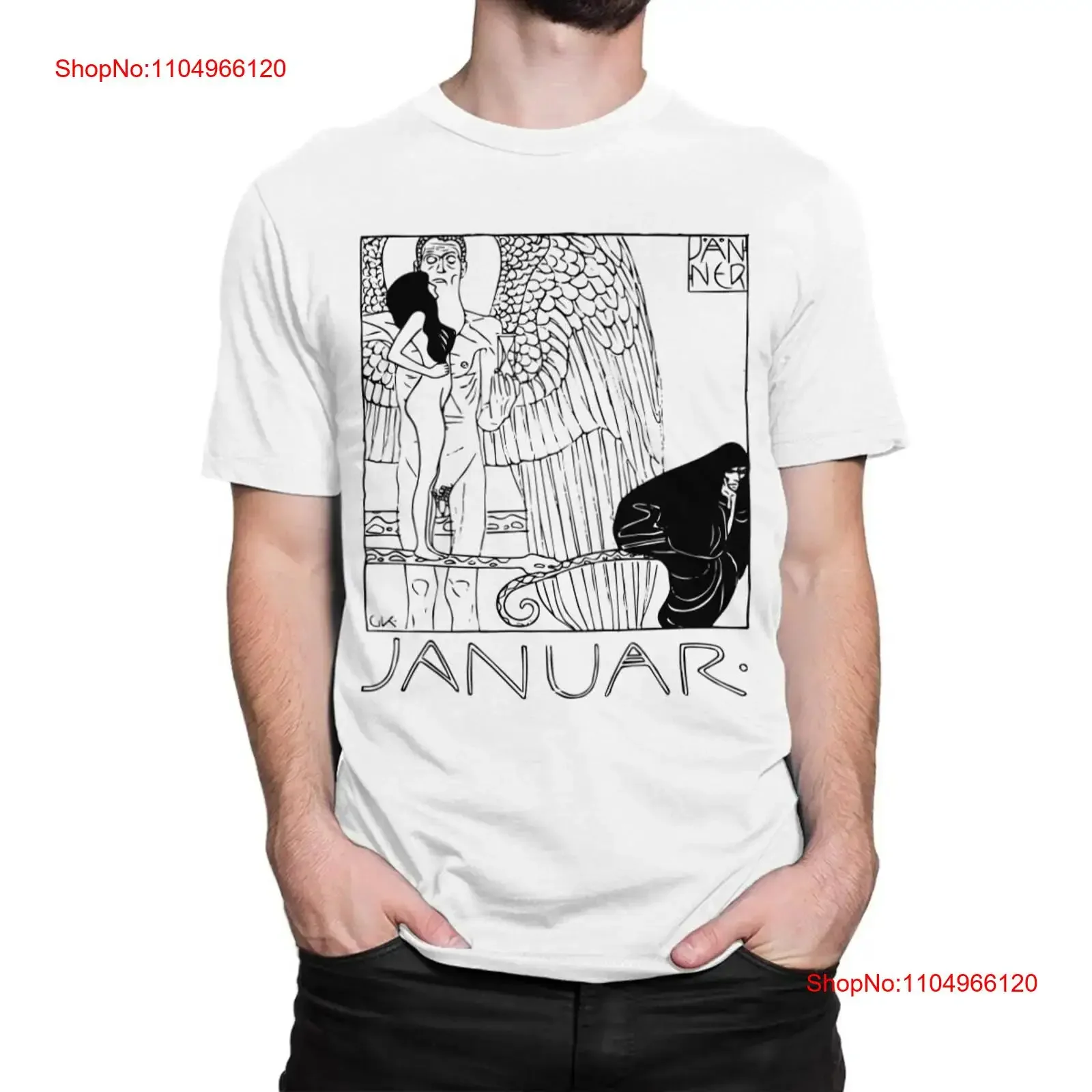Camiseta de enero de Gustav Klimt, tallas para hombres y mujeres ISK 846128, Top informal vintage lavado para hombre, para uso diario, transpirable