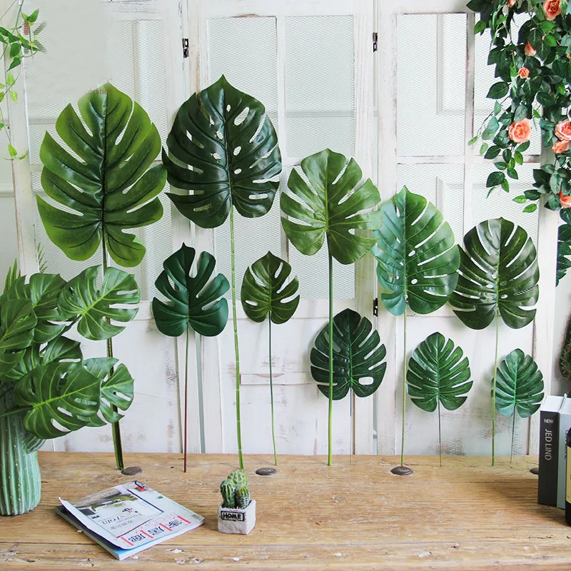 39 Styles Large Green Artificial Tropical Palm Tree Monstera Leaves Home Garden Office Bedroom Decoration Photography Background