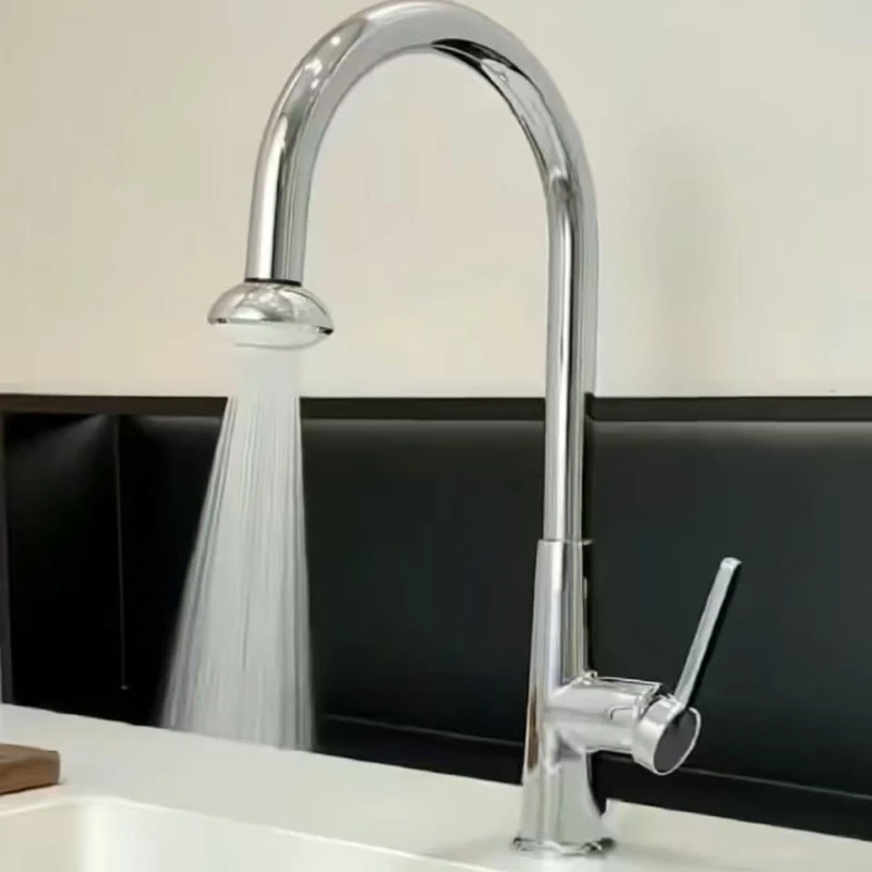 

Hot and Cold Copper Universal Rotating Pull-out Faucet for Sink, Telescopic Dual-use Splash-proof Basin Faucet