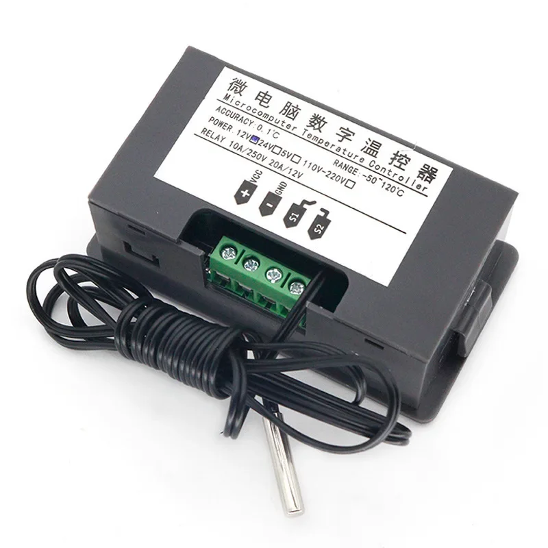 Imagem -02 - Mini Controlador de Temperatura Digital Regulador Termostato Controle de Aquecimento e Resfriamento Termorregulador com Sensor 12v 24v 220v W3230
