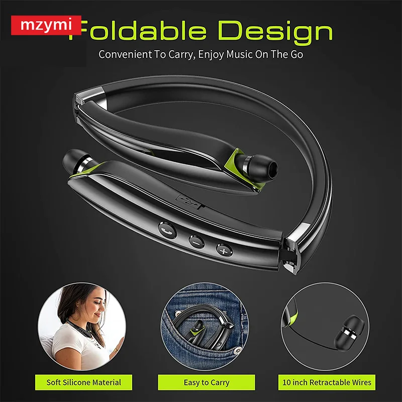 mzymi 990 991 Neckband Headphones Waterproof Sports Earphones Hifi Sound Wireless Earbuds Bluetooth Headest With Mic For XIAOMI