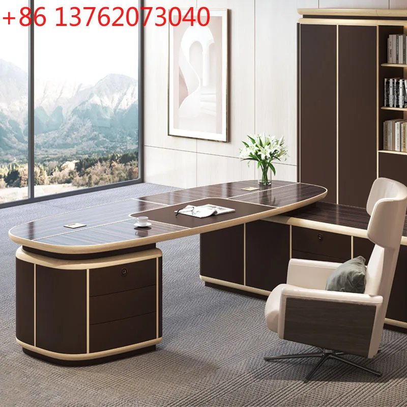 

Легкая роскошь: высококлассный офисный стол для руководителя, элитная атмосферная офисная мебель