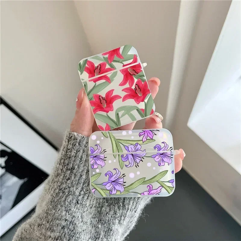 

Adorable Art Flowers Earphone Case for Airpods 4th 3rd Pro 3 2 Shockproof Cover for Airpod 2 3 1 Protective Accessorie Shell