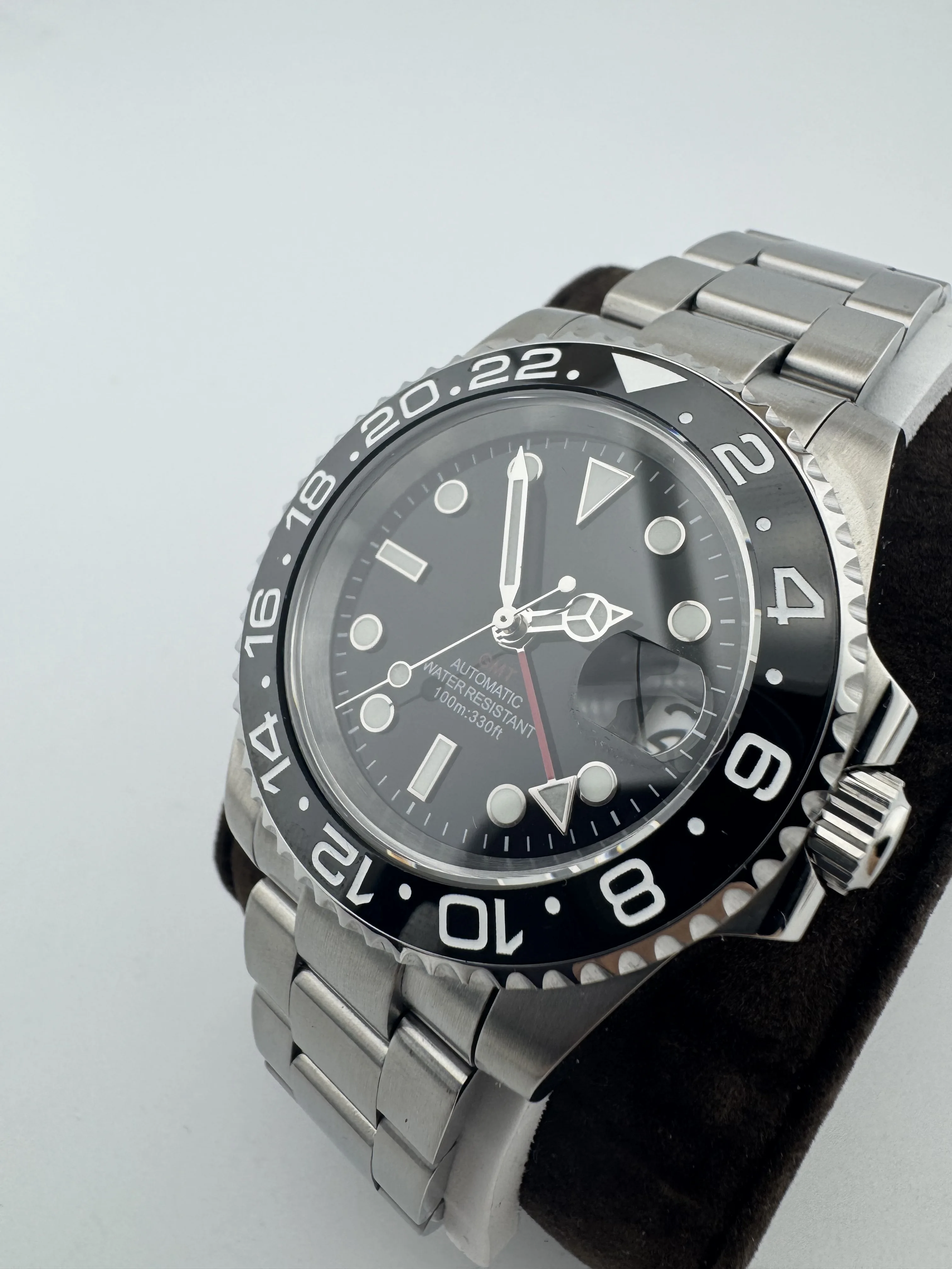 تصميم CORGEUT-Reloj de pulsera mecánico Personado para Hombre GMT NH34 luminoso Movement concristal de zafiro 40 مللي متر 10bar