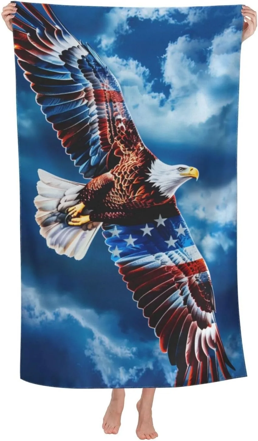 American Bald eagle Beach Towel for Family stuff friend Gifts Quick-Dry Towel For Bath Yoga Tourism Beach GYM Camping Swimming