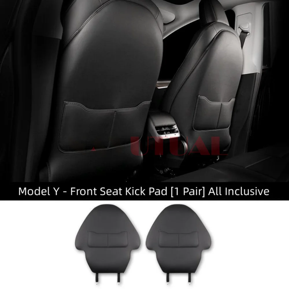 Leather Trunk Mats For Tesla Model Y 3 Fully Surrounded Waterproof Non-Slip All Weather Liner Custom Exact Fit Car Interior
