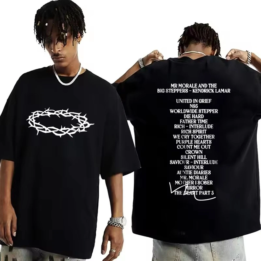 مغني الراب كندريك لامار جيد كيد تي شيرت أوم للجنسين الرجال النساء ملابس قصيرة الأكمام الجولة الرقبة الطباعة البلوز تي شيرت
