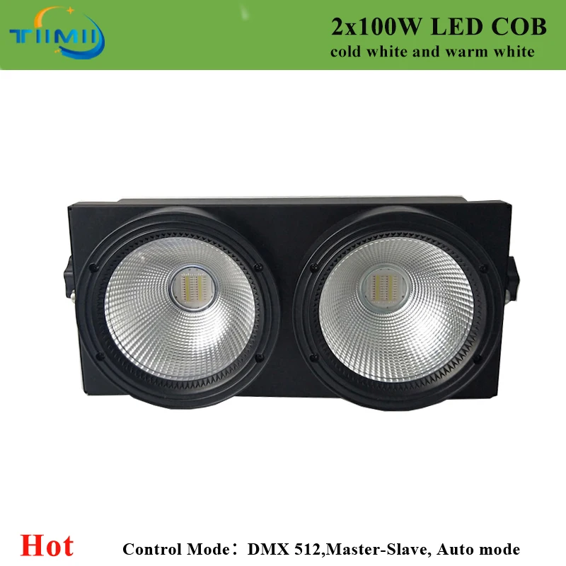 1PC/Lot 2x100w COB Blinder Light 2 Eye 200W COB Blinder Lights Cold White Warm White Audience Light LED Wash Beam Light