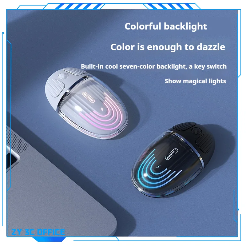 Transparent Bluetooth Backlight Wireless Mouse Dual Mode Color Light Home Laptop Office Typing Game Mute Abundant Battery Life