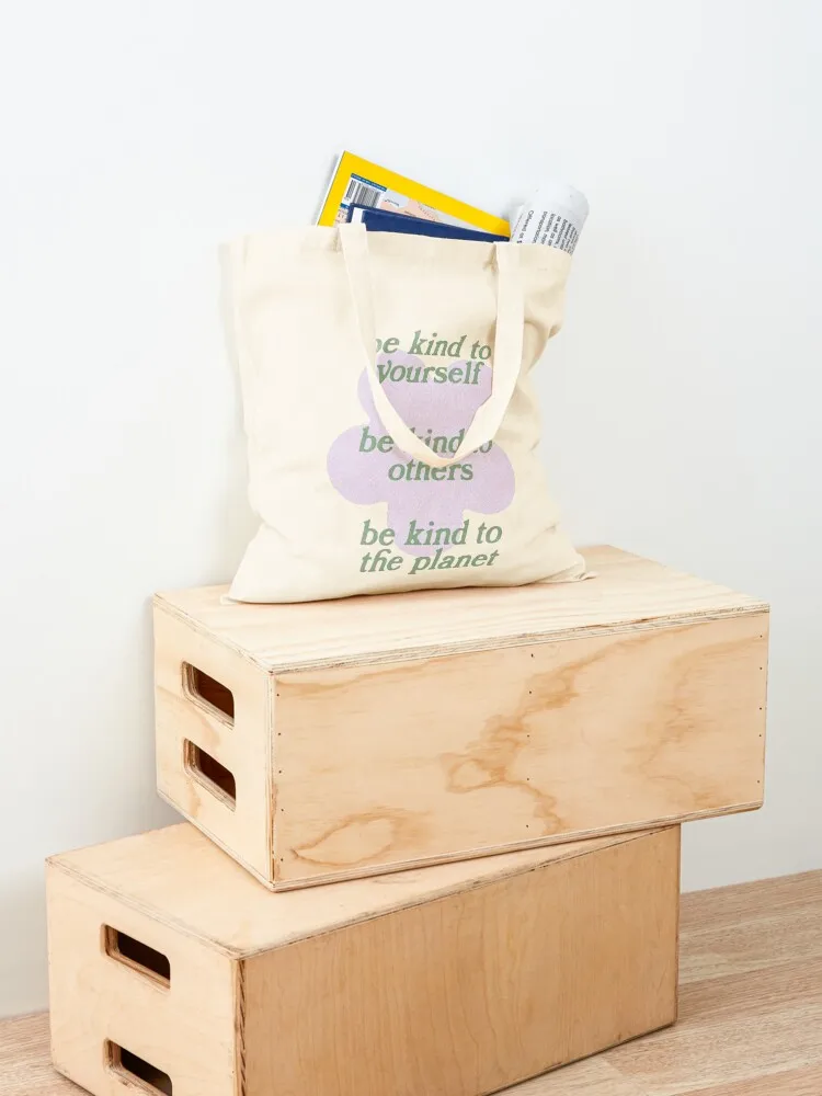 Be Kind Tote Bag حقيبة قماشية أكياس توصيل مجانية حمل حقيبة قماش قابلة للتخصيص #4