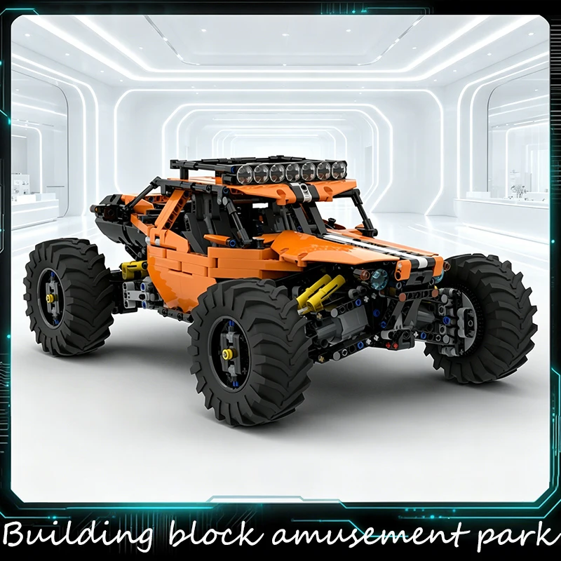 

New 1912 PCS MOC City Car Orange 4 Wheel Drive Remote Off Road Vehicle Model Technology Building Block Creative Kids Toys Gift