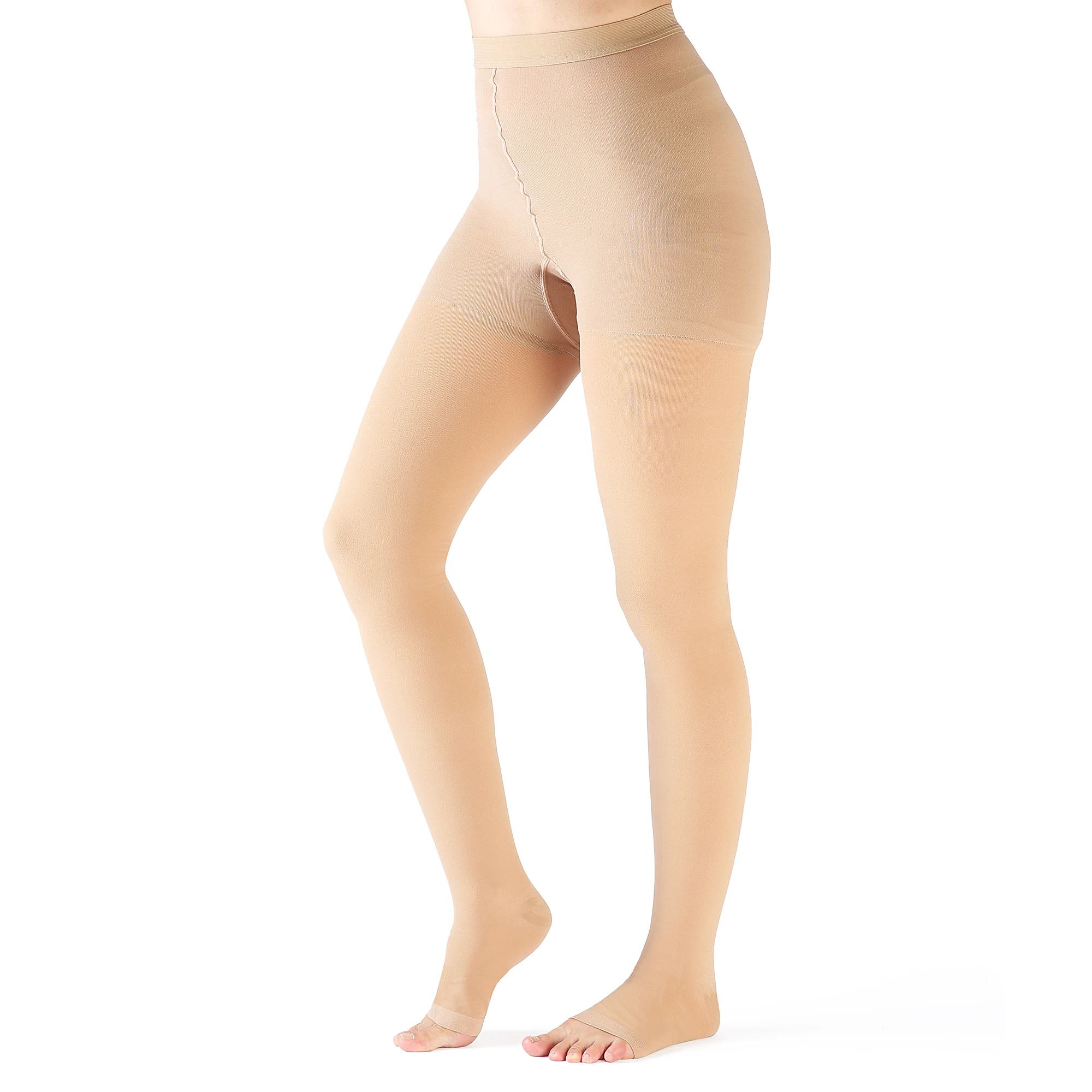 Compression Pantyhose 30-40 mmHg Men Women, Open Toe Graduated Stockings Varicose Veins, Relief Shin Splints, Edema thrombosis