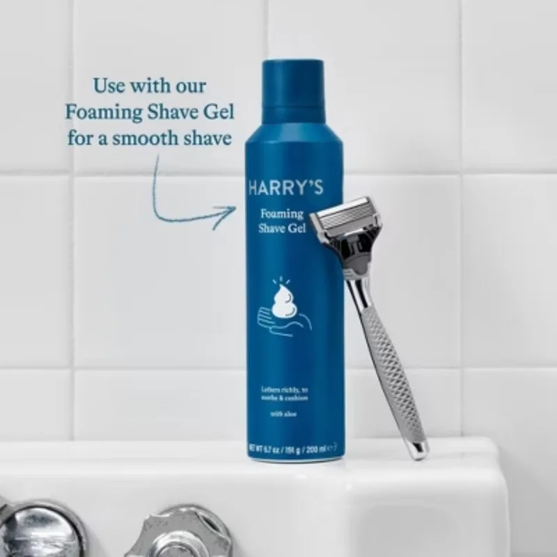 Мужская бритва с 5 лезвиями — 1 ручка для бритвы + 2 сменных лезвия — хромированная ручка