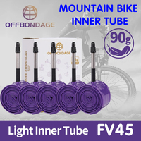 OFFBONDAGE Ultralight 70/95g Bike Inner Tube 26 27.5 29 Road MTB Bicycle TPU Tire 45mm Length French Valve Super Light