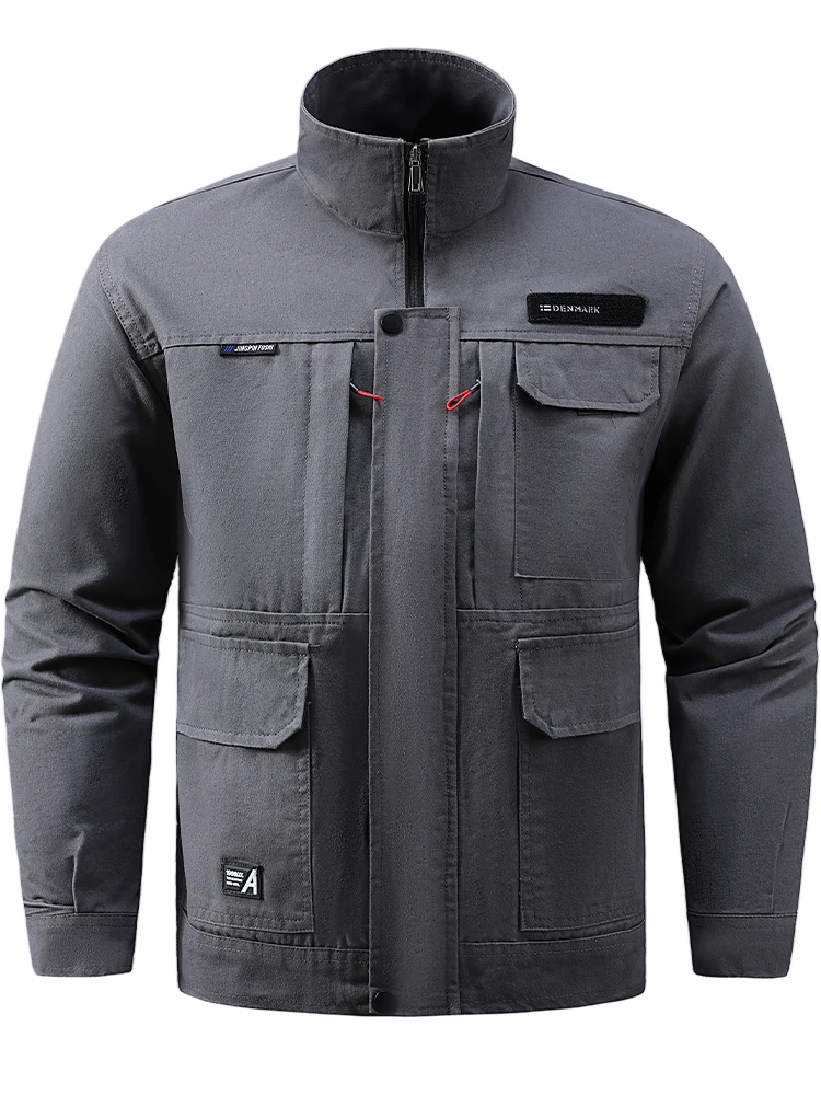 Thiened Pure Cotton Work orm Set pour hommes Soudage Auto Réparation Chantier Anti-brûlure Résistant à l'usure...