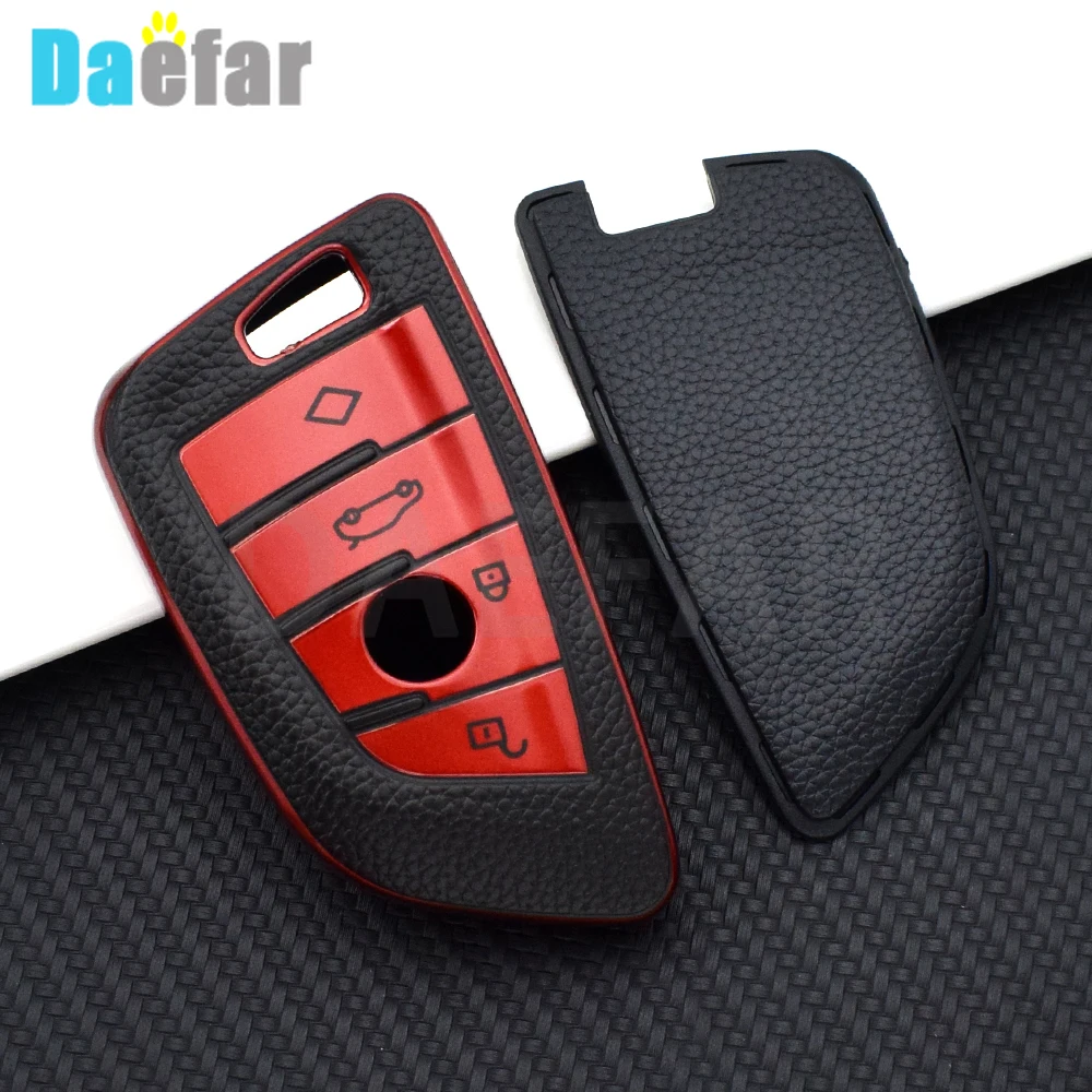 เคสหุ้มกุญแจรถหนัง TPU สำหรับ BMW 1 3 5 6ซีรีส์ X1 X5 X3 X6 X7 G20 G30 G11 F15 F16 G01 G02 F48พวงกุญแจอุปกรณ์เสริม