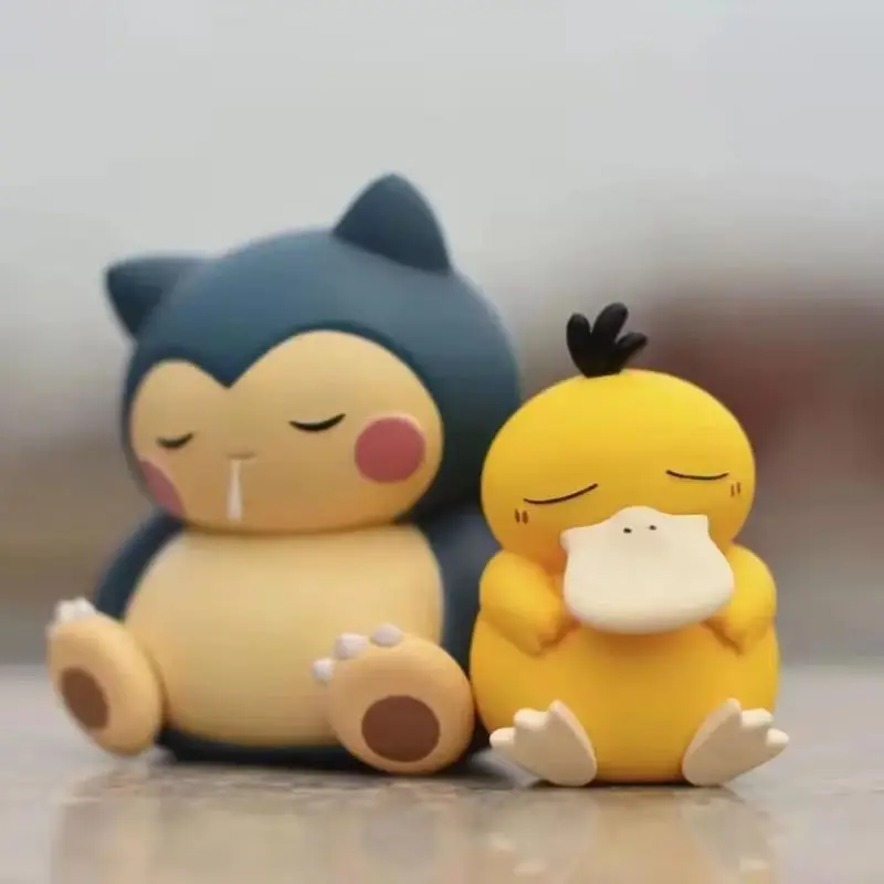 Kawaii anime pokémon snorlax psyduck akce cifra roztomilá modelka auto ornamenty dárky domácí přenosné ornamenty dekorace hraček dárky