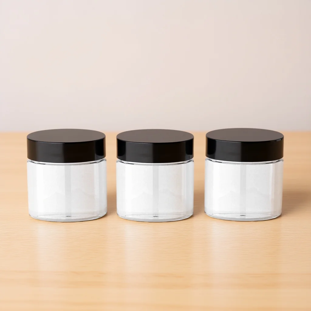 2pcs 50Ml Portable Cream Box For Travel Plastic Container Refillable Cream Storage Bottle Mini Makeup Jar