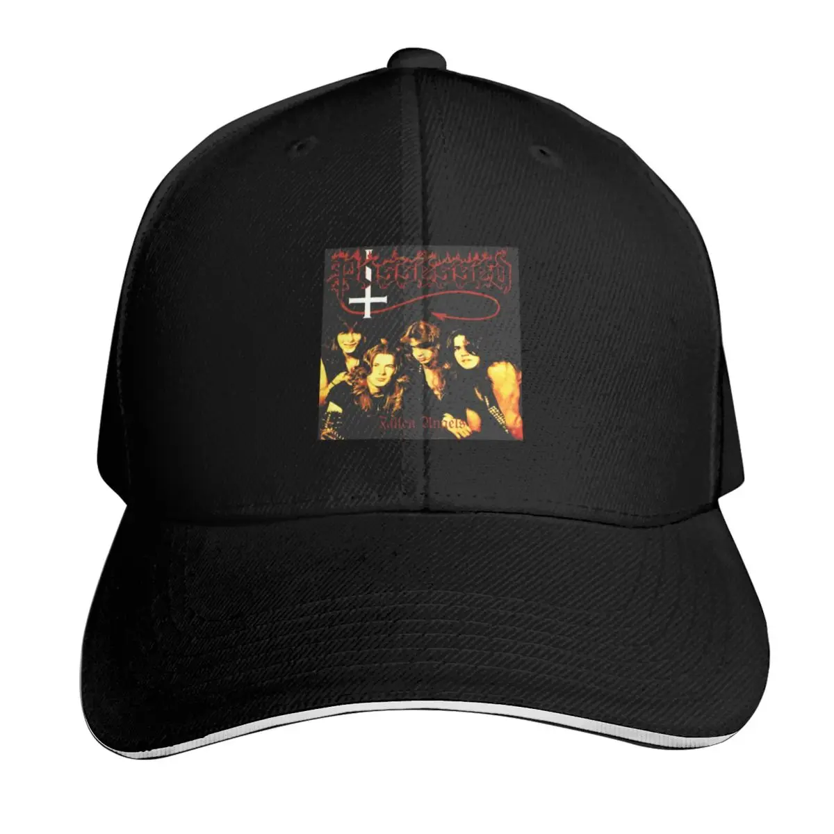 Possessed Band Baseball Cap Breathable Mesh Back Adjustable Buckle Closure Moisture Wicking Quick Dry