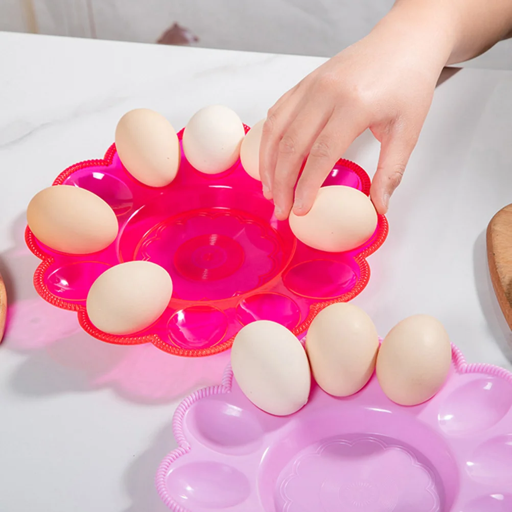 3 Pcs Egg Storage Tray Case Organizer Chicken Nuggets Food Containers with Lids Reusable Carton Holders Decorate Plastic