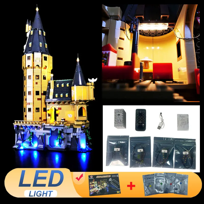 Kit d'éclairage LED pour château de Poudlard LEGO 76454, la tour principale, cadeau de noël (blocs de construction non inclus, Kits de briques, ensembles de modèles)
